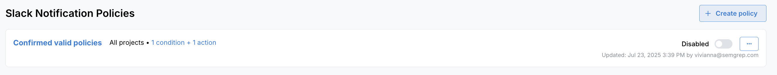 Policies &gt; Semgrep Secrets